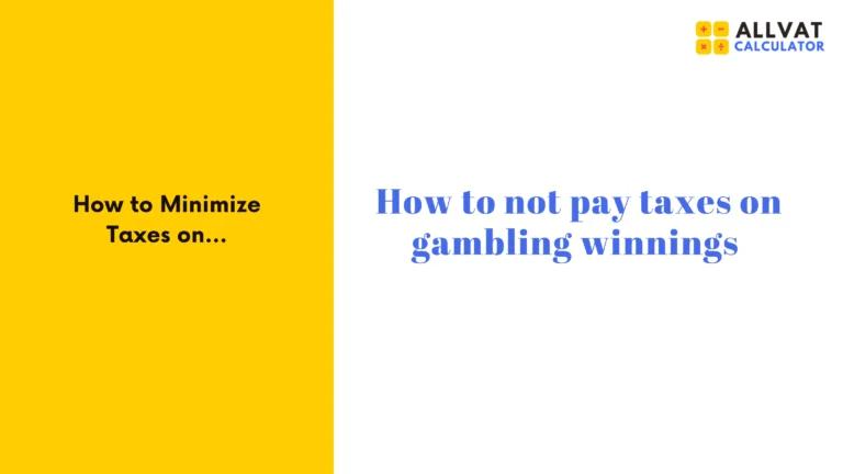 How to Minimize Taxes on Gambling Winnings